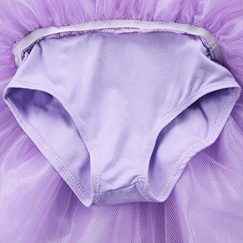 OBEEII Vestido Danza Ballet Maillot Niña Tutu Vestido de Princesa Falda Bailarina Disfraz de Sirena para Niña 3-4 Años Morado