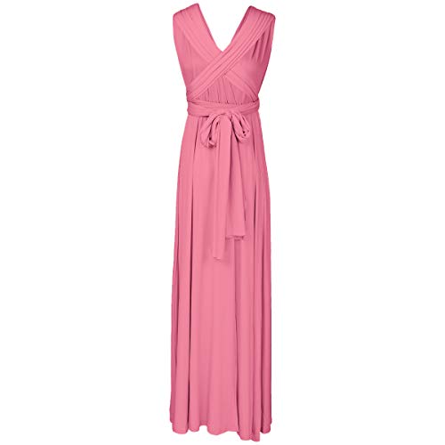 OBEEII Vestidos Largos de Fiesta Mujer Sin Mangas Vestido de Verano Sexy Multi Way Bandage Dress Ropa de Dama Elegante para Noche Ceremonia Boda Novia Gala Prom Rosa Ladrillo S