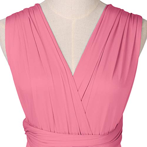 OBEEII Vestidos Largos de Fiesta Mujer Sin Mangas Vestido de Verano Sexy Multi Way Bandage Dress Ropa de Dama Elegante para Noche Ceremonia Boda Novia Gala Prom Rosa Ladrillo S