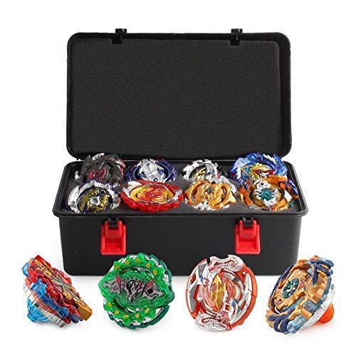 OBEST Conjunto de Peonzas Juguetes con Estuche Portátil, 12 Nuevo Nado Spinner Tops con 2 Turbo Burst Lanzador, Gyro Spinning Pocket-Box OBEST Conjunto de Peonzas Juguetes con Estuche Portátil, 12 Nuevo Nado Spinner Tops con 2 Turbo Burst Lanzador, Gyro Spinning Pocket-Box