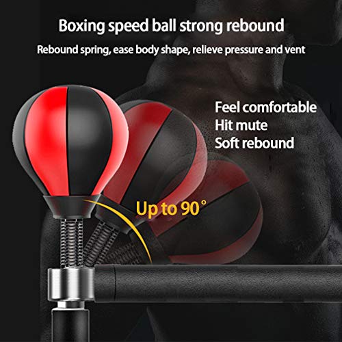 Oceanindw Pelota de Boxeo de Entrenamiento Pesado Independiente con Barra Reflectante, Saco de Boxeo de Velocidad Sólida para Adultos y Niños de Pie Ejercicio Liberar Estrés Adelgazar