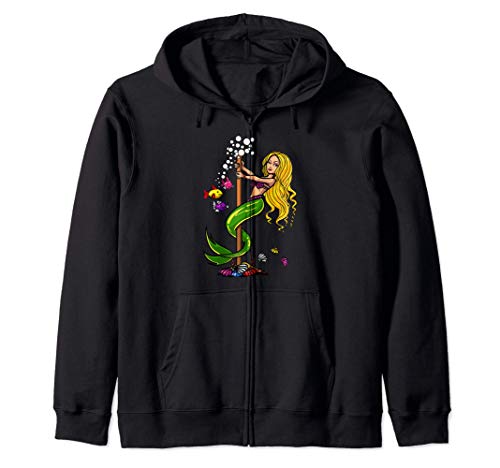 Océano Sirena Pole Dancer Mágico Fantasía Mujeres Sudadera con Capucha Océano Sirena Pole Dancer Mágico Fantasía Mujeres Sudadera con Capucha