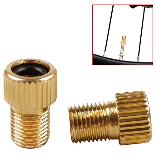 OcioDual 2X Adaptador para Valvula Bicicleta de Montaña Moto Ciclismo Inflado de Presta a Schrader de Pequeña a Grande Dorado OcioDual 2X Adaptador para Valvula Bicicleta de Montaña Moto Ciclismo Inflado de Presta a Schrader de Pequeña a Grande Dorado