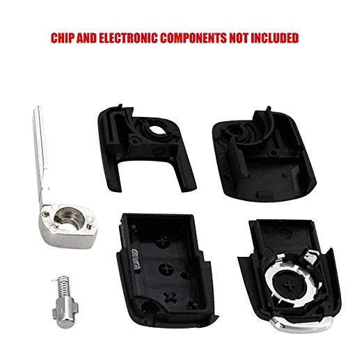 OcioDual Llave Carcasa Espadin Plegable Coche Funda de Plástico Rígido ABS 3 Botones para Volkswagen Polo Golf Passat Bora Negra OcioDual Llave Carcasa Espadin Plegable Coche Funda de Plástico Rígido ABS 3 Botones para Volkswagen Polo Golf Passat Bora Negra