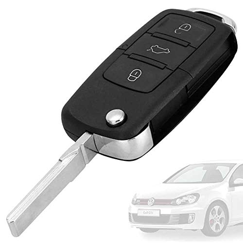 OcioDual Llave Carcasa Espadin Plegable Coche Funda de Plástico Rígido ABS 3 Botones para Volkswagen Polo Golf Passat Bora Negra OcioDual Llave Carcasa Espadin Plegable Coche Funda de Plástico Rígido ABS 3 Botones para Volkswagen Polo Golf Passat Bora Negra