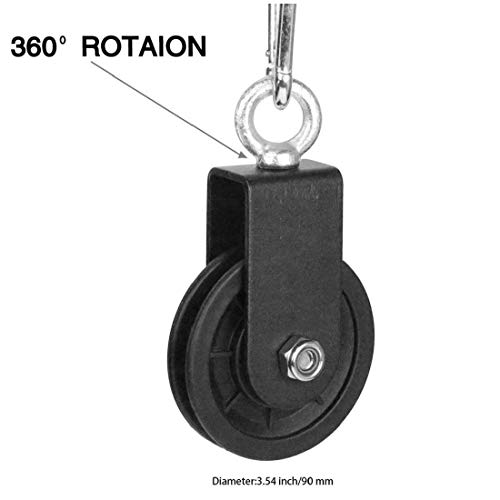 Odoukey Sistema de polea, polea de Cable Grados de rotación de la Rueda de tracción 360 para los Bloques de elevación, montacargas, Ascensor Escalera, Gym Equipment, DIY Proyectos