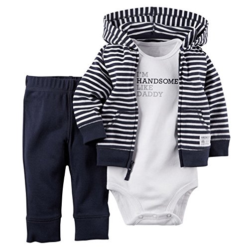 Odziezet Conjunto Recién Nacido Bebé Mono Niño Niña Abrigo Sudadera Invierno Primavera Otoño 3PC 3-18 Meses