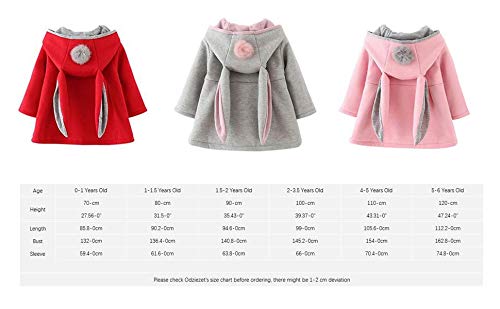 Odziezet Niña Chaqueta con Capucha Chaqueta de Algodón con Orejas de Conejo Otoño e Invierno para Bebés 0-6 años Odziezet Niña Chaqueta con Capucha Chaqueta de Algodón con Orejas de Conejo Otoño e Invierno para Bebés 0-6 años