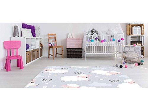 Oedim - Alfombra Infantil Ovejitas PVC 95 cm x 165 cm| Moqueta Adulto PVC | Suelo vinilico para Adultos