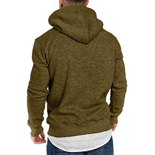 ¡Oferta YvelandsYvelands Sudaderas con Capucha para Hombre Cosy Sport Outwear Sudadera con Cremallera Completa Ecosmart Hoodie Casual Sweatshirt Top Blouse ¡Caliente!(Ejercito Verde,L)