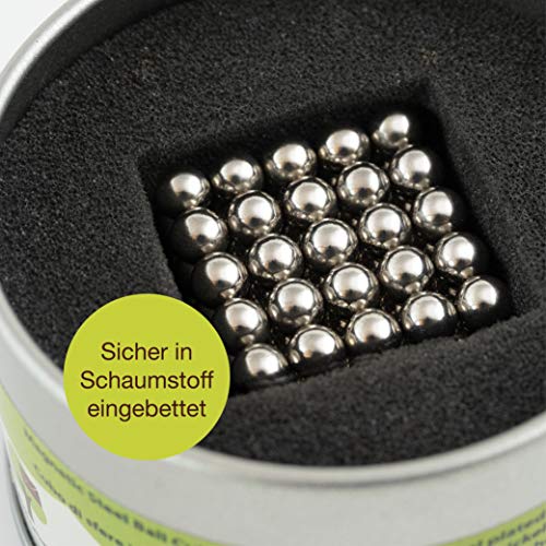 OfficeTree® 100 mini bolas magnéticas de neodimio de 5 mm de diámetro - Puzzle de dados - extra fuerte para pizarra magnética pizarra frigorífico