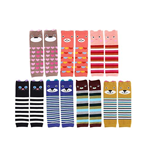 OFKPO 7 Pares Rodillera para Gatear, Algodón Rodillera para Bebé Niñas Calentadores de Pierna para Bebé Niño Multicolor OFKPO 7 Pares Rodillera para Gatear, Algodón Rodillera para Bebé Niñas Calentadores de Pierna para Bebé Niño Multicolor