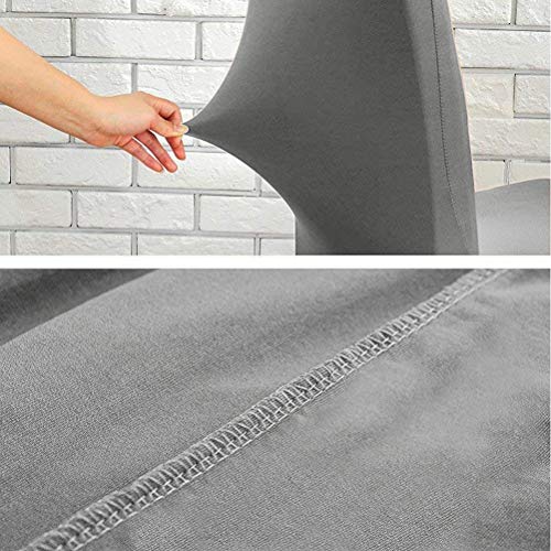OFNMY Juego de 4 fundas de silla modernas para sillas de comedor, elásticas, con respaldo alto, extraíbles y lavables, fundas protectoras para sillas de comedor, hotel, boda, hogar, cocina (gris) OFNMY Juego de 4 fundas de silla modernas para sillas de comedor, elásticas, con respaldo alto, extraíbles y lavables, fundas protectoras para sillas de comedor, hotel, boda, hogar, cocina (gris)