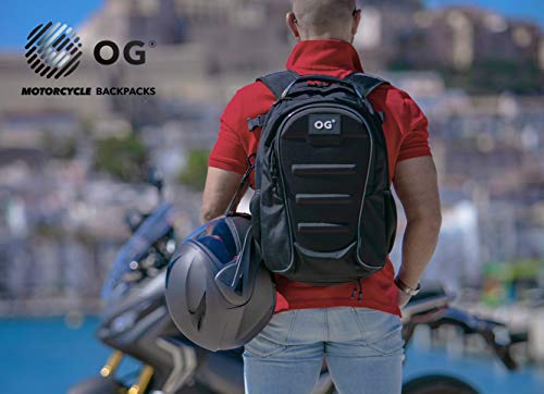 OG Online&Go CityRunner Mochila Moto, Impermeable, Expandible 30-35L, Bolsa Porta-Cascos Motorista, Correa Casco, Gran Capacidad, Portátil, Reflectante, USB