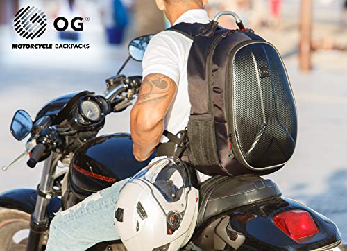 OG Online&Go Getaway Mochila Moto Impermeable, Hombre, Rígida, Gran Capacidad, Expandible 35L/45L, Bolsa Porta-Casco Motorista, Correa Casco, Antirrobo, Reflectante, USB, Portátil