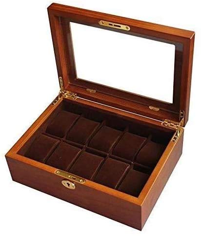 OH Colección de Joyas Acabado de la Caja de Madera / 10 Tragamonedas Caja de Reloj de Madera Joyería Femenina de Madera Mostrar Vidrio Top Reloj Moda OH Colección de Joyas Acabado de la Caja de Madera / 10 Tragamonedas Caja de Reloj de Madera Joyería Femenina de Madera Mostrar Vidrio Top Reloj Moda