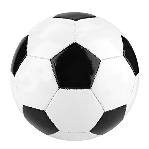 OhhGo Fútbol Negro Blanco Bolas Clásicas Niños Diversión Jugar Juego Partido Fútbol Tamaño 5 para Interior Ejercicio Al Aire Libre Equipo Entrenamiento 21.5 * 21.5 * 21.5Cm