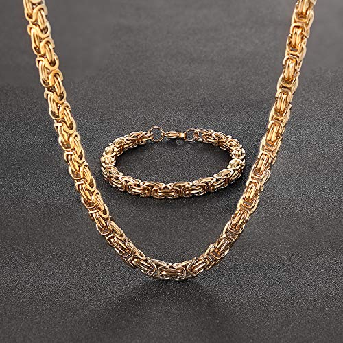 OIDEA Collar con Pulsera Hombre Juego de 2pcs Vintage Biker Acero Inoxidable Cadenas 56 cm Pulsera 21.5 cm Joyería de Retro OIDEA Collar con Pulsera Hombre Juego de 2pcs Vintage Biker Acero Inoxidable Cadenas 56 cm Pulsera 21.5 cm Joyería de Retro
