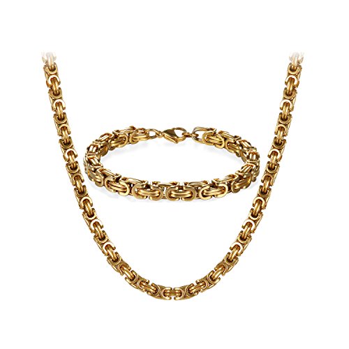 OIDEA Collar con Pulsera Hombre Juego de 2pcs Vintage Biker Acero Inoxidable Cadenas 56 cm Pulsera 21.5 cm Joyería de Retro OIDEA Collar con Pulsera Hombre Juego de 2pcs Vintage Biker Acero Inoxidable Cadenas 56 cm Pulsera 21.5 cm Joyería de Retro