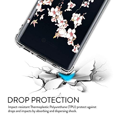 Oihxse Cristal Compatible con Samsung Galaxy A6 Plus 2018/A9 Star Lite Funda Transparente TPU Silicona Estuche Airbag Esquinas Anti-Choque Anti Rasguños Diseño Rosa Flower Caso (Flores A5)