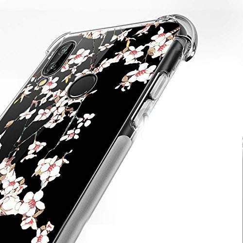 Oihxse Cristal Compatible con Samsung Galaxy A6 Plus 2018/A9 Star Lite Funda Transparente TPU Silicona Estuche Airbag Esquinas Anti-Choque Anti Rasguños Diseño Rosa Flower Caso (Flores A5)
