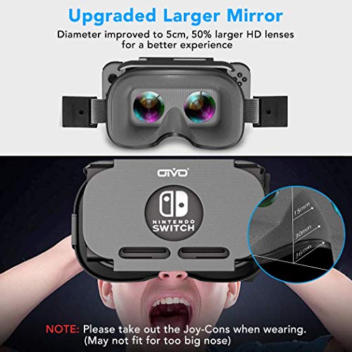 OIVO Gafas VR de Realidad Virtual para Nintendo Switch, 3D VR Glasses Visión Panorámico, VR Googles para Nintendo Switch