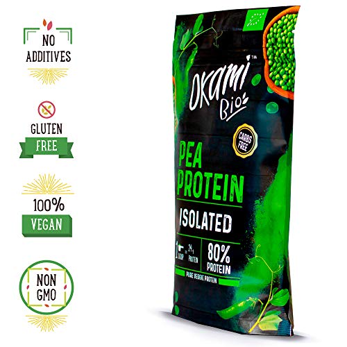 Okami Bio | Proteina De Guisante Bio | Proteína Vegana | Rica en Aminoácidos Esenciales | Sin Azúcar ni Aditivos | Con Alto Contenido de Proteína | 500 g