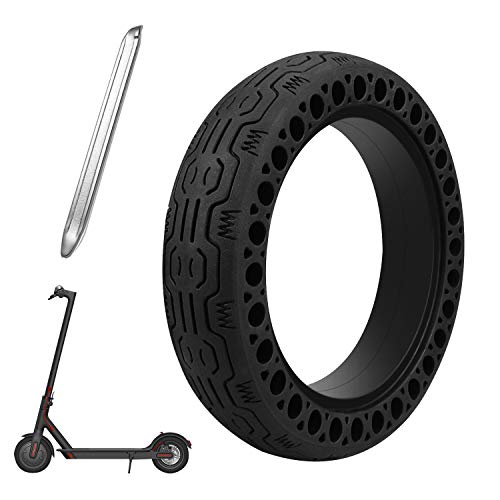 Oladwolf Ruedas Macizas Xiaomi M365 Neumaticos con Palanca de Llanta, Rueda Maciza Xiaomi M365, Patinete Electrico Xiaomi Scooter Antideslizante Resistente al Desgaste Accesorios Xiaomi Mijia M365