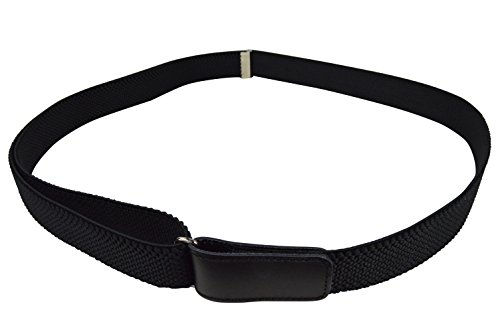 Olata Cinturón Elástico para Hombres 3cm con Hook y Loop Fijación, totalmente ajustable. Negro