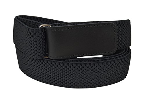 Olata Cinturón Elástico para Hombres 3cm con Hook y Loop Fijación, totalmente ajustable. Negro