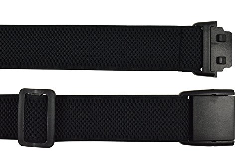 Olata Cinturón Elástico para Hombres/Mujeres con Hebilla Plastico, totalmente ajustable. Negro