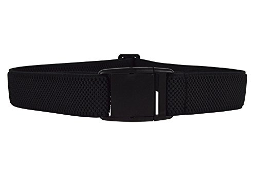 Olata Cinturón Elástico para Hombres/Mujeres con Hebilla Plastico, totalmente ajustable. Negro