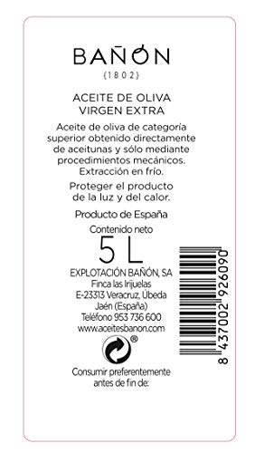 Oleosur Aceite de Oliva Virgen Extra Picual Jaén Andalucía Primera Calidad Cata Aroma Frutal Ligero Fino Amargor Garrafa 5 Litros