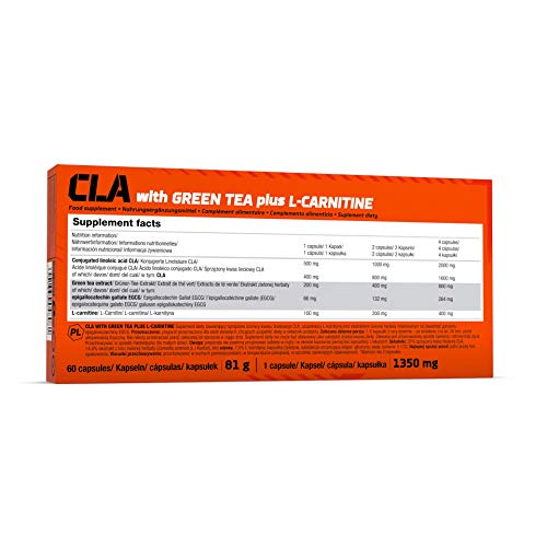 Olimp Sport Nutrition CLA With Green Tea Plus L-Carnitine Sport Edition Quemador de Grasa - 60 Cápsulas