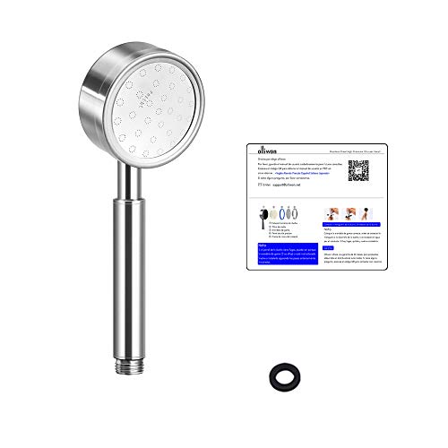 Olliwon Alcachofa de Ducha con Alta Presión Acero Inoxidable Cabezal de Ducha Ahorro de Agua Ducha de Mano, Fácil de Instalar G1 / 2 Ajuste Universal Ducha Alcachofa Olliwon Alcachofa de Ducha con Alta Presión Acero Inoxidable Cabezal de Ducha Ahorro de Agua Ducha de Mano, Fácil de Instalar G1 / 2 Ajuste Universal Ducha Alcachofa