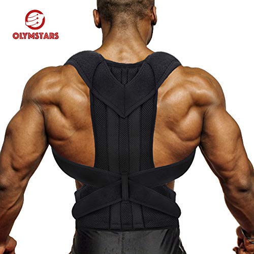 Olymstars Corrector Postura Espalda, Corrector Espalda Ajustable Respirable para Aliviar los Dolores de Dorsales, Thoraciques, Cuello, Hombros Columna, Mejorar Postura con Faja Lumbar Hombre Mujer Olymstars Corrector Postura Espalda, Corrector Espalda Ajustable Respirable para Aliviar los Dolores de Dorsales, Thoraciques, Cuello, Hombros Columna, Mejorar Postura con Faja Lumbar Hombre Mujer
