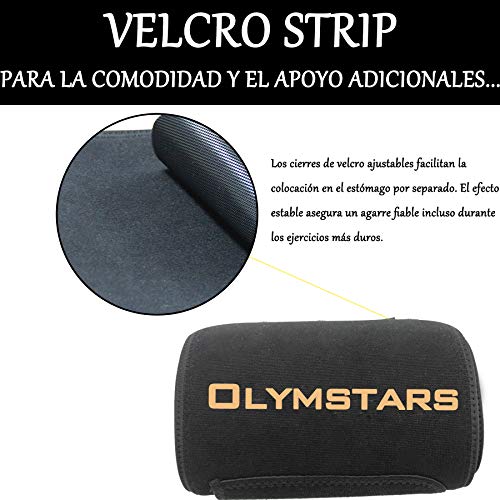 Olymstars Faja Reductora Mujer y Hombre, Stomach Faja Lumbar Acelera la Sudoración Estomacal, Quema la Grasa Corporal, Es Bueno para el Ejercicio, para Correr, para el Yoga, Etc