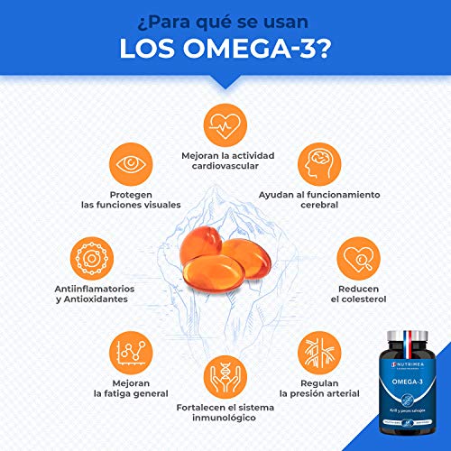 Omega 3 Aceite de Pescado Krill 1000 mg 4 Veces Potente DHA EPA Acidos Grasos Omega3 Capsulas Antioxidante Corazón Reduce Colesterol Azucar en Sangre Fish Oil Complemento Alimenticio Premium