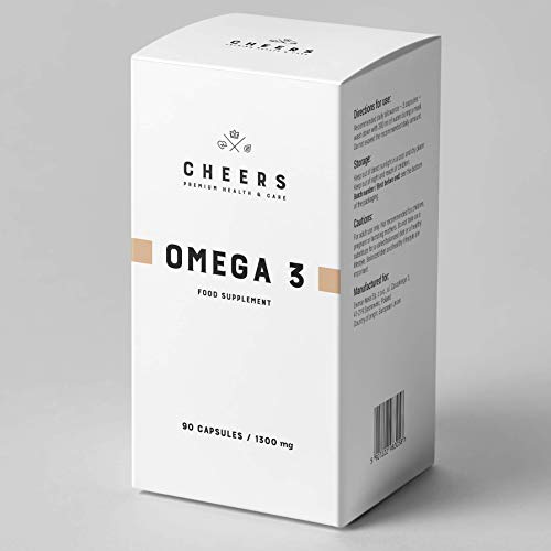 Omega 3 - Cápsulas de Aceite de Pescado Puro de la más Alta Calidad - 1100 mg de DHA/EPA por porción - Suplemento de ácidos grasos Omega 3 - Sin sabor ni olor a pescado - 90 Tabletas