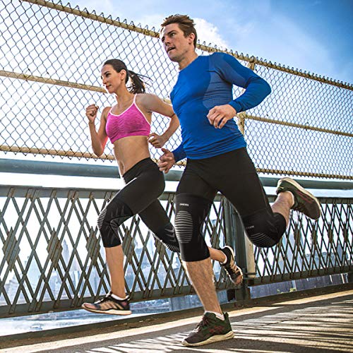 OMERIL Rodillera Menisco y Ligamentos, 2 Rodilleras Transpirable y Antideslizante para Hombre y Mujer, Rodillera Deportiva Compresion para Crossfit, Correr, Entrenamiento, Baloncesto, Bicicleta - XL OMERIL Rodillera Menisco y Ligamentos, 2 Rodilleras Transpirable y Antideslizante para Hombre y Mujer, Rodillera Deportiva Compresion para Crossfit, Correr, Entrenamiento, Baloncesto, Bicicleta - XL