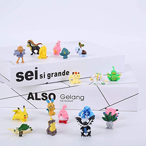 OMZGXGOD Pokemon Figuras ,Mini Figuras de plástico tamaño pequeño Regalo,La Figura de Pokémon Incluye a Pikachu, Charmander, Squirtle, niños(96 Piezas)