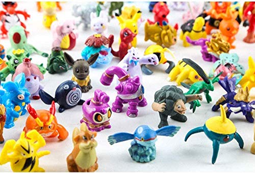 OMZGXGOD Pokemon Figuras ,Mini Figuras de plástico tamaño pequeño Regalo,La Figura de Pokémon Incluye a Pikachu, Charmander, Squirtle, niños(96 Piezas)