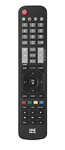 One For All ES URC1911 - Mando a distancia de reemplazo para Televisores LG – Control remoto universal para todo tipo de TVs de la marca LG - negro