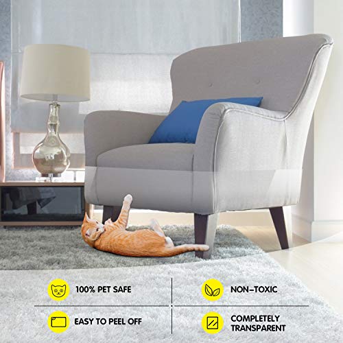 One Sight Cinta de Entrenamiento Anti Arañazos para Gatos, 10 CM x 30 M Cinta Disuasoria Transparente para Rascar Gatos, Protector de Muebles para Sofá, Alfombra, Puertas