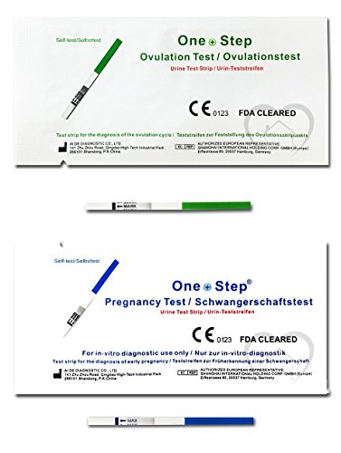 One Step - 40 Tests de Ovulación 20 mIU/ml y 10 Pruebas de Embarazo 10mIU/ml Formato 3,5 mm.