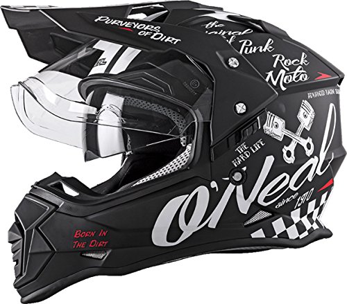 O'NEAL | Casco de Moto | Moto Enduro | Aberturas de ventilación para un máximo Flujo de Aire y refrigeración Visera Solar integrada | Casco Sierra Torment | Adultos | Blanco Negro | Talla L