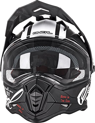 O'NEAL | Casco de Moto | Moto Enduro | Aberturas de ventilación para un máximo Flujo de Aire y refrigeración Visera Solar integrada | Casco Sierra Torment | Adultos | Blanco Negro | Talla L