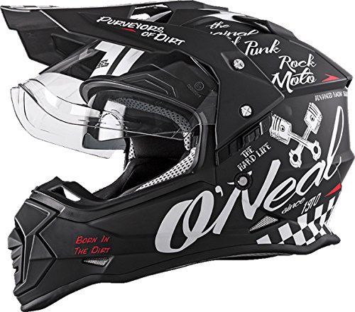 O'NEAL | Casco de Moto | Moto Enduro | Aberturas de ventilación para un máximo Flujo de Aire y refrigeración Visera Solar integrada | Casco Sierra Torment | Adultos | Blanco Negro | Talla L