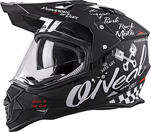 O'NEAL | Casco de Moto | Moto Enduro | Aberturas de ventilación para un máximo Flujo de Aire y refrigeración Visera Solar integrada | Casco Sierra Torment | Adultos | Blanco Negro | Talla L