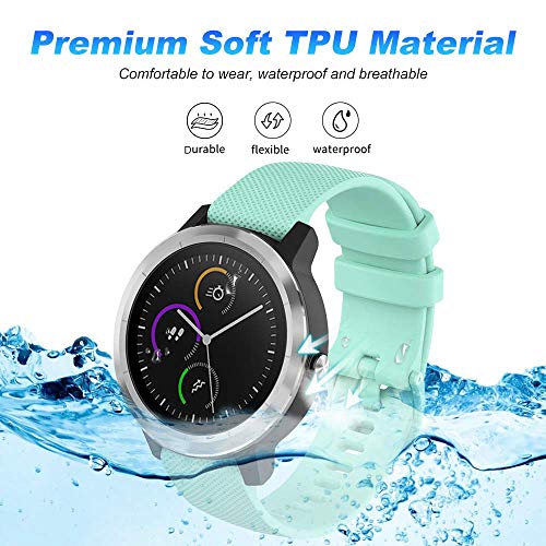 Onedream Correas Compatible para Garmin Vivoactive 3 Vivomove, Pulsera de Repuesto Band Deportivo Correa del Reloj Silicona Accesorios 20mm para Hombre y Mujer, Verde Azulado (Sin Reloj) Onedream Correas Compatible para Garmin Vivoactive 3 Vivomove, Pulsera de Repuesto Band Deportivo Correa del Reloj Silicona Accesorios 20mm para Hombre y Mujer, Verde Azulado (Sin Reloj)